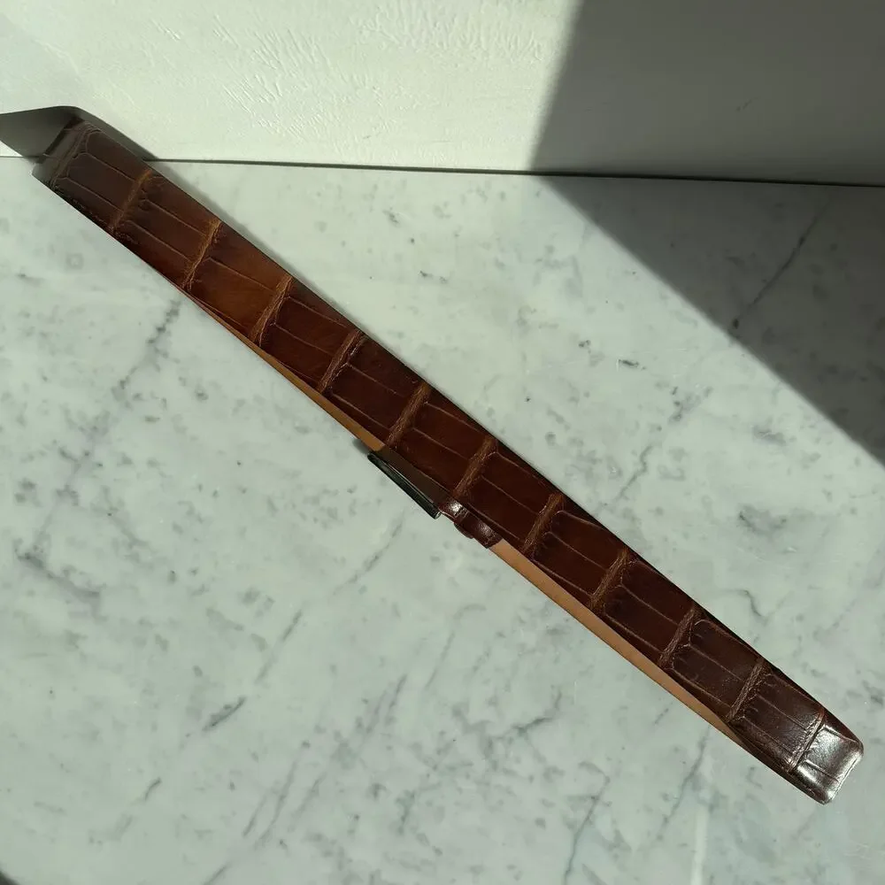 Made in Italy Genuine Leather Brown Belt Men’s Size 42